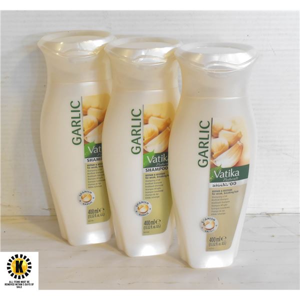 3 BOTTLES OF VATIKA SHAMPOO 400ML EACH