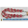 Image 1 : VINTAGE BURGUNDY RED READ BEADED NECKLACE