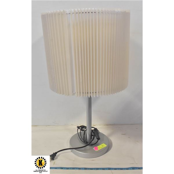 MODERNIST IKEA METAL TABLE LAMP W/PLEATED SHADE