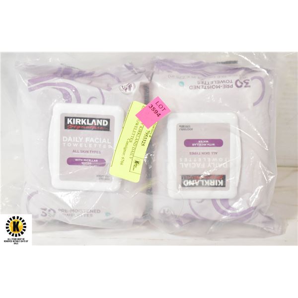 2 PACKS OF KIRKLAND DAILY FACIAL TOWELETTES