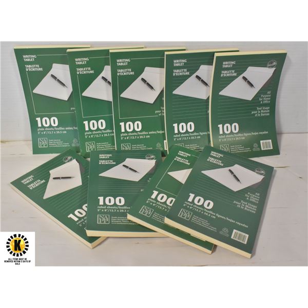 FLAT OF 100 SHEET WRITING PADS