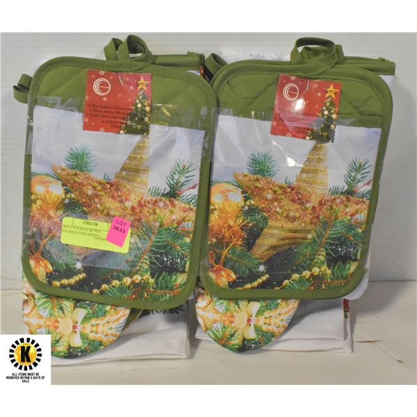 TWO 5 PCS SETS OF POT HOLDERS,OVEN MITTS +