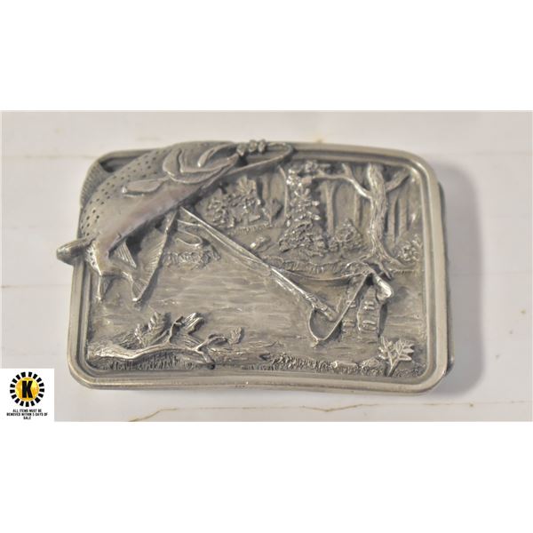 1983 BERGAMOT BRASS WORKS FLY FISHING BUCKLE