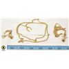 Image 1 : 3 GOLD TONE NECKLACES W/HORESHOE & HEART/LOCKET &