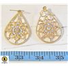 PAIR OF INDIGENOUS STYLE GOLD TONE EARRINGS