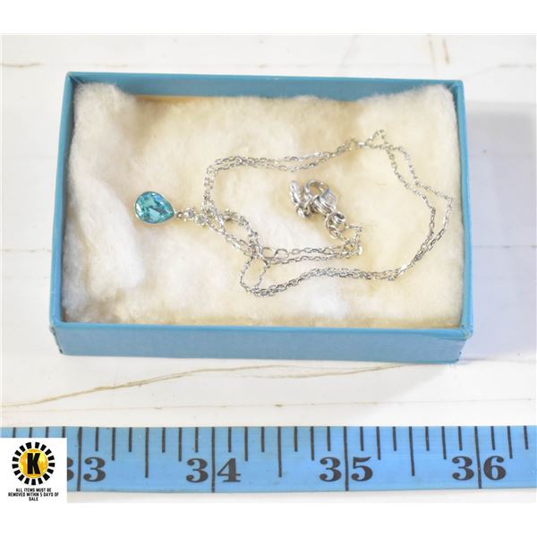 SWAROVSKI STERLING SILVER NECKLACE WITH LIGHT BLUE