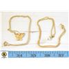 Image 1 : 2 GOLD TONE/PLATED NECKLACES WITH BUTTERFLY AND