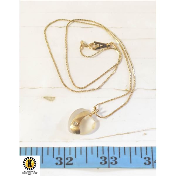 GOLD FILLED AMWAY NECKLACE WITH HEART AND