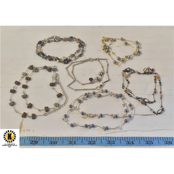 6 FASHION NECKLACES SMALLER SIZED