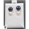 #484-NATURAL AKOYA PEARL STUD EARRINGS 2 PAIRS