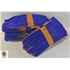 Image 1 : 6 PAIRS NEW BLUE/TAN WELDING GLOVES MED/LARGE
