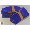 Image 1 : 6 PAIRS NEW BLUE WELDING GLOVES MED/LARGE