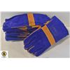 Image 1 : 6 PAIRS NEW BLUE/TAN WELDING GLOVES MED/LARGE