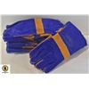 Image 1 : 6 PAIRS NEW BLUE/TAN WELDING GLOVES MED/LARGE