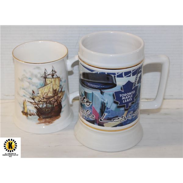 BEER STEINS (2): ROYAL GRAFTON FINE BONE CHINA