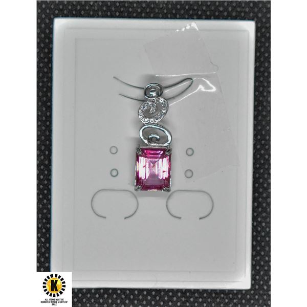 #272-NATURAL PINK MYSTICE TOPAZ & CZ PENDANT