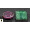 Image 1 : #87-GENUINE RUBY & EMERALD GEMSTONE 46.0CT