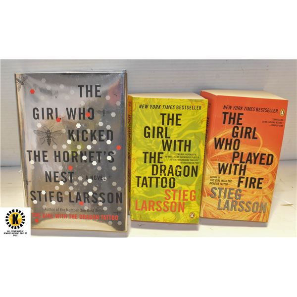 "THE GIRL WITH THE DRAGON TATTOO" BOOKS- SET OF