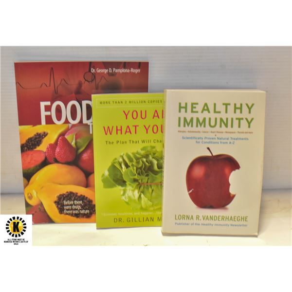 HEALTHY LIFESTYLE BOOKS- LOT OF 3 ASST.