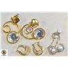 Image 1 : 3 PAIRS OF GOLD/SILVER/JEWED THEME/TONE EARRINGS