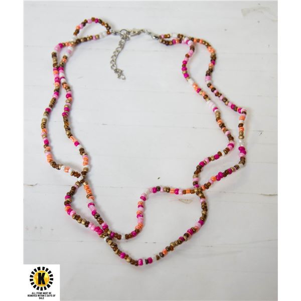 HANDMADE INDIGENOUS 16 INCH 2 LAYER NECKLACE