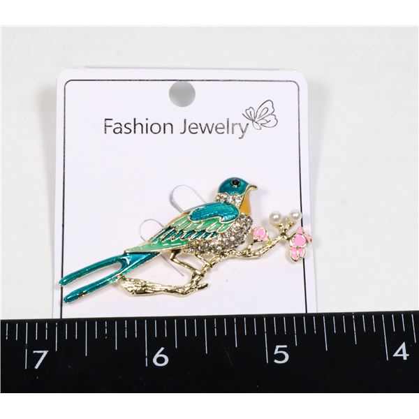 NEW RHINESTONE BIRD BROOCH