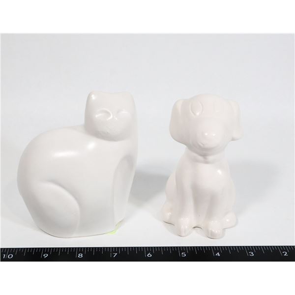 NEW CERAMIC PUPPY AND KITTY MINI STATUES