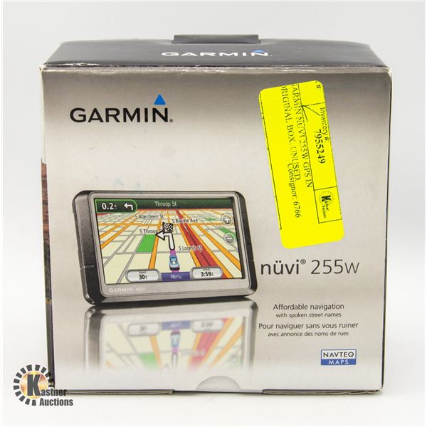 GARMIN NUVI 255W GPS IN ORIGINAL BOX, UNUSED