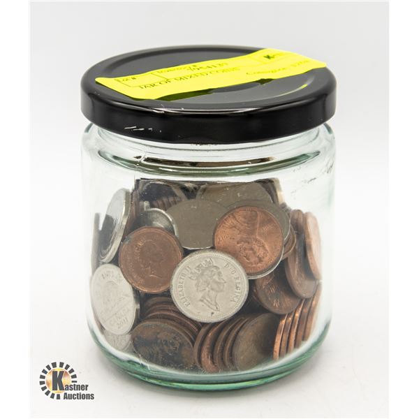 JAR OF MIXED COINS