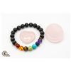 Image 1 : 2 NEW GENUINE ROSE QUARTZ PALM STONES + CHAKRA