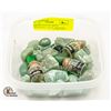 Image 1 : TRAY OF GENUINE GREEN AVENTURINE, AGATE, PREHNITE+