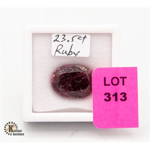 23.5 CT OVAL RUBY HAS BEEN COLOUR & HEAT TREATED