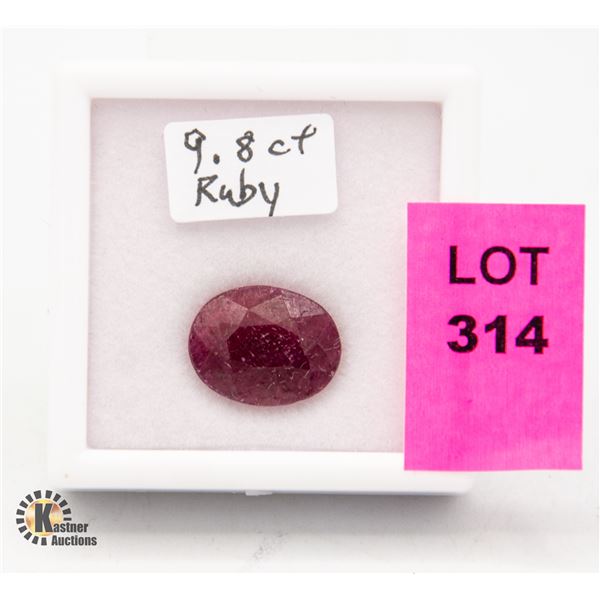 9.8 CT OVAL RUBY HAS BEEN COLOUR & HEAT TREATED