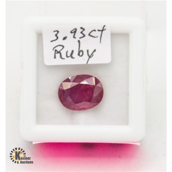 3.93 CT OVAL RUBY HAS BEEN COLOUR & HEAT TREATED