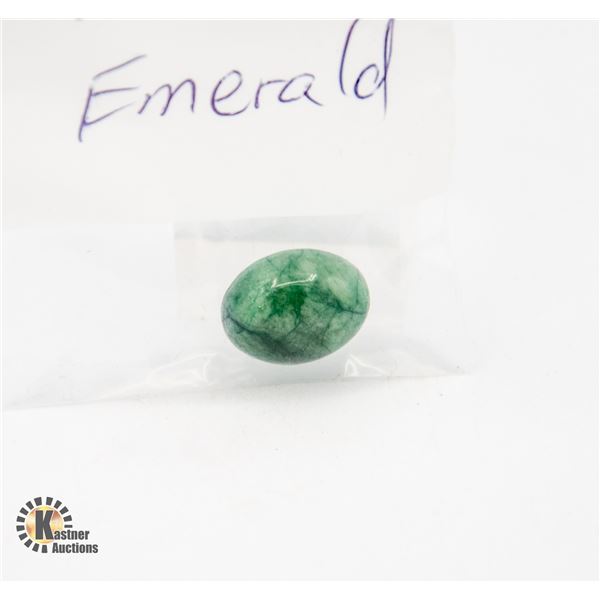 11.40 CT OVAL EMERALD CABOCHON HAS BEEN COLOUR &