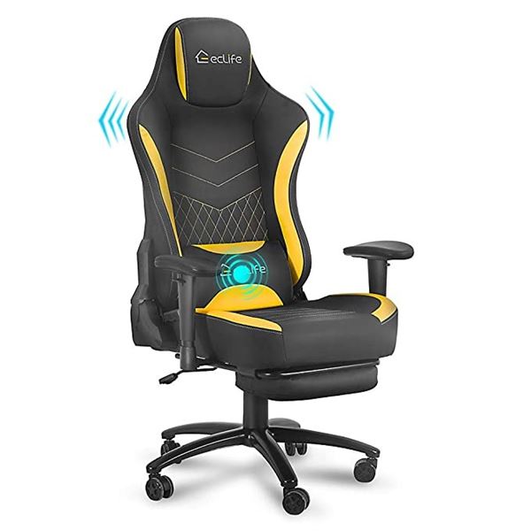 NEWLY ASSEMBLED ECLIFE GAMING CHAIR WITH CUSHION &