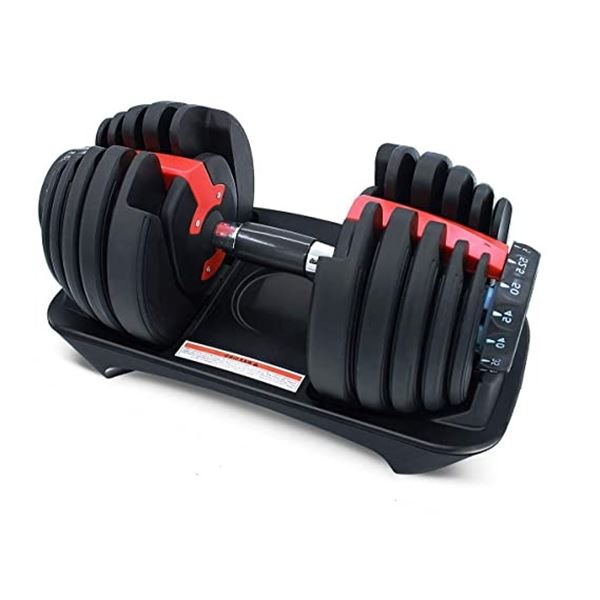 NEW ADJUSTABLE DUMBBELL 2.5KG - 24KG, BLACK/RED