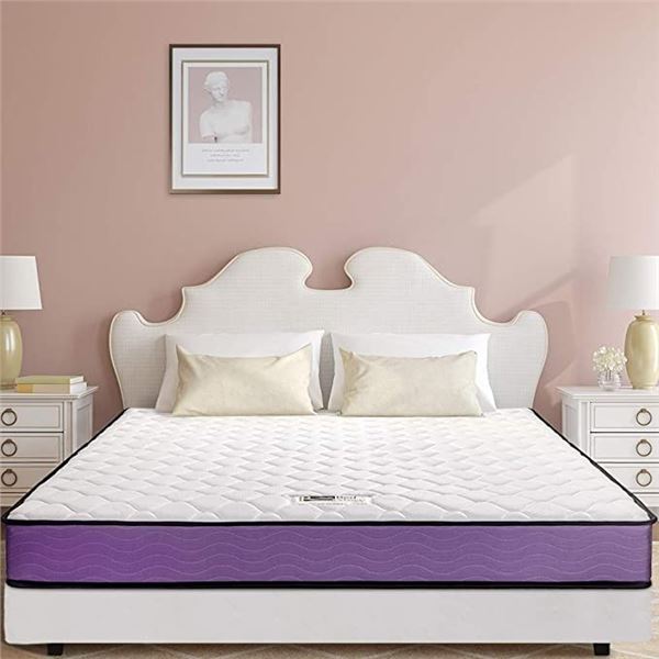 NEW BEDSTORY 6 INCH VIOLET BONNELL COIL KING SIZE