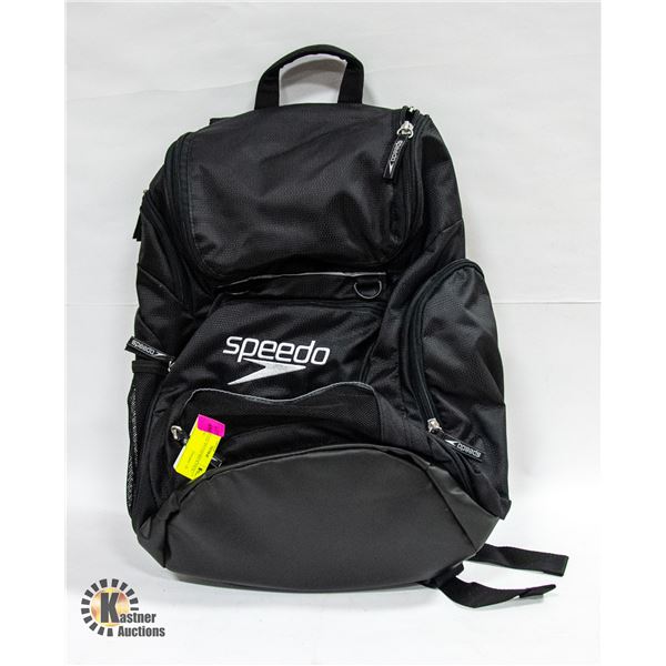 NEW BLACK  SPEEDO BACK PACK / GYM BAG