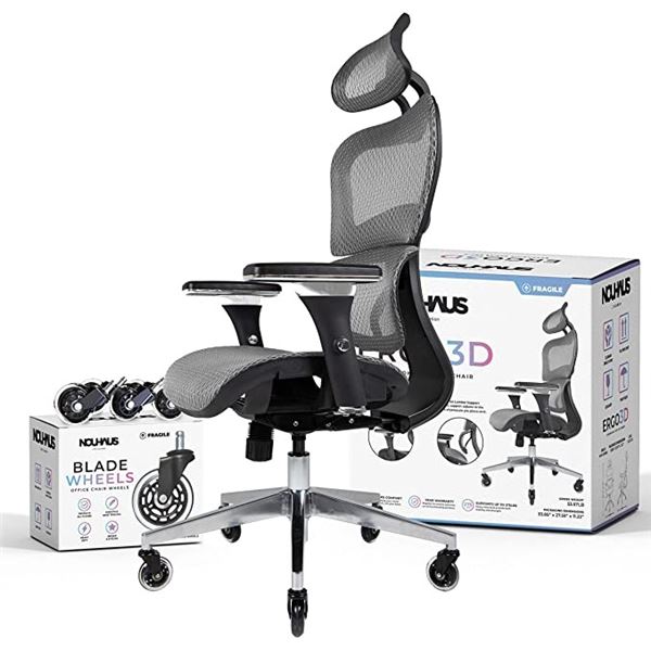 NEW NOUHAUS ERGO3D GRAY ERGONOMIC OFFICE CHAIR