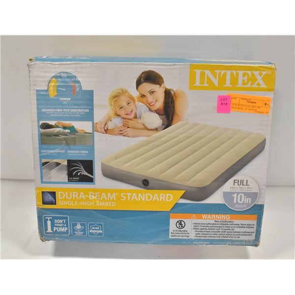 NEW INTEX FULL SIZE AIR MATTRESS, 10" HEIGHT