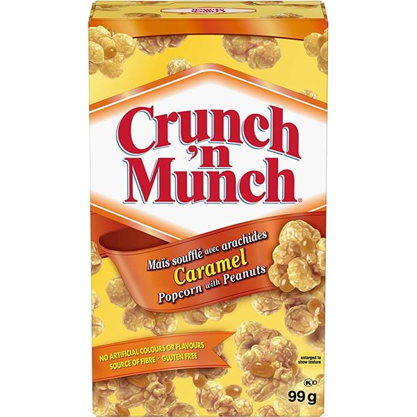 NEW CASE OF 12 BOXES OF CRUNCH'N MUNCH - CARAMEL