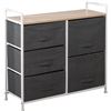 NEW SOGES 5 DRAWER WOOD/FABRIC DRESSER