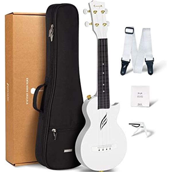 NEW ENYA NOVA U MINI TRAVEL SAPRANO WHITE UKULELE