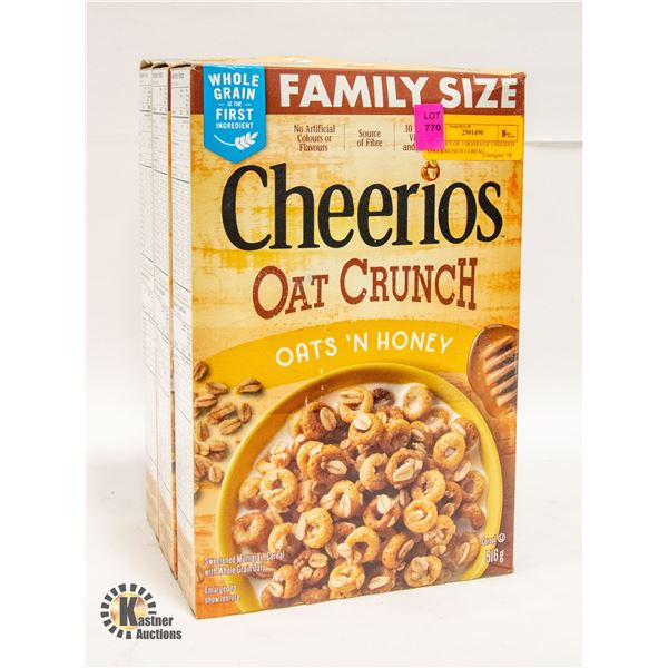 NEW SET OF 3 BOXES OF CHEERIOS OAT CRUNCH CEREAL