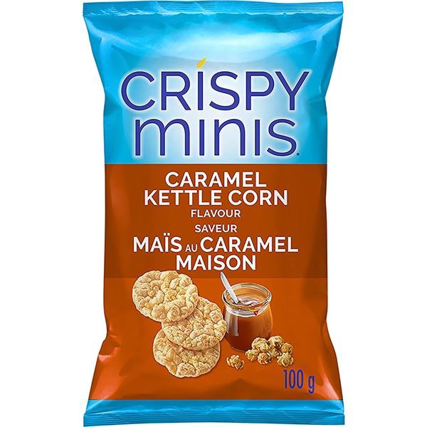 NEW CASE OF 12 CRISPY MINIS CARAMEL KETTLE CORN