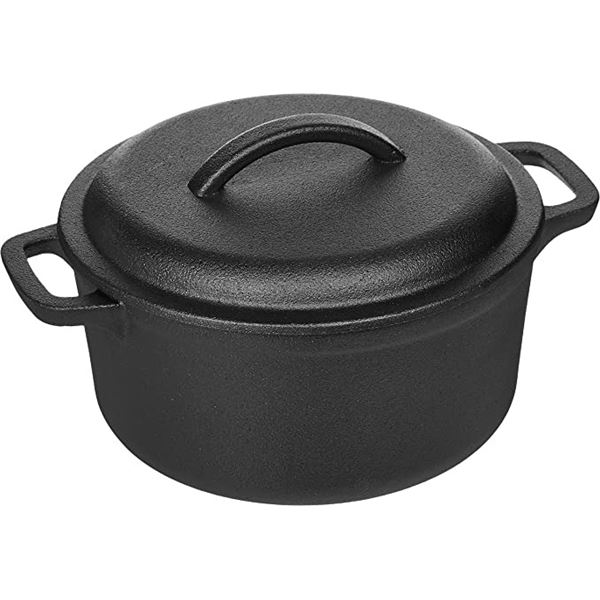 NEW AMAZON BASICS PRE SEASONED DUTCH OVEN