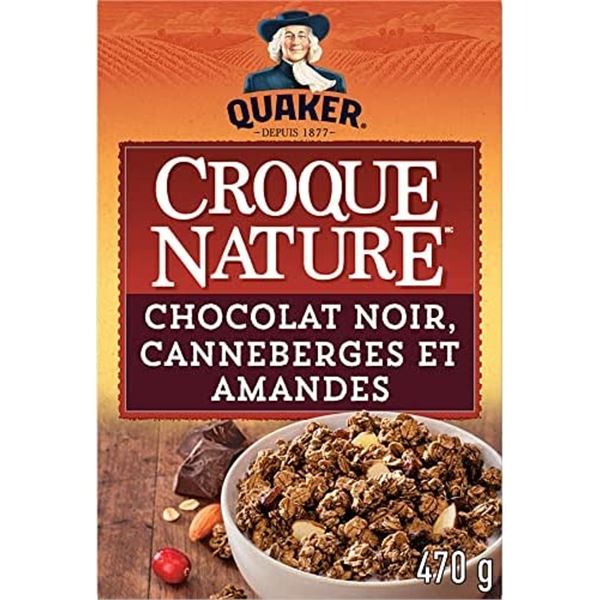 8 BOXES OF QUAKER HARVEST CRUNCH DARK CHOCOLATE,