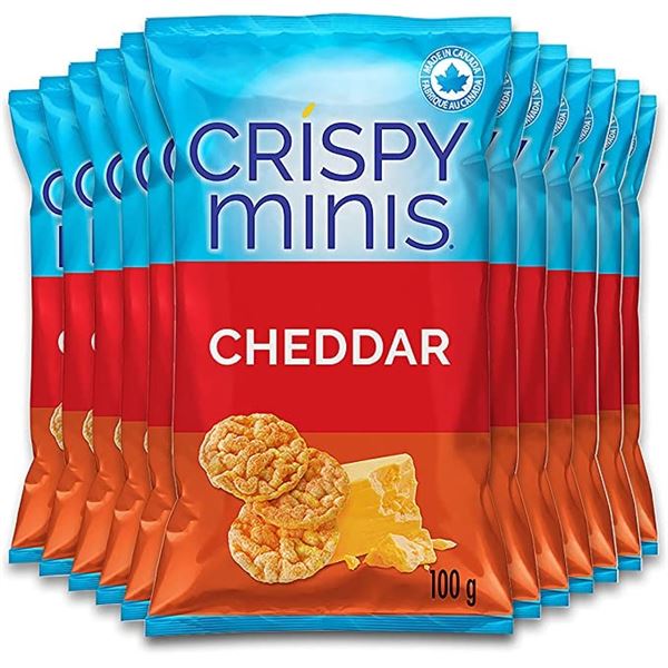 NEW CASE OF QUAKER CRISPY MINIS CHEDDAR CHEESE