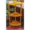 Image 1 : 3 TIER CORNER HONEY OAK COLOR WOOD STAND-ESTATE